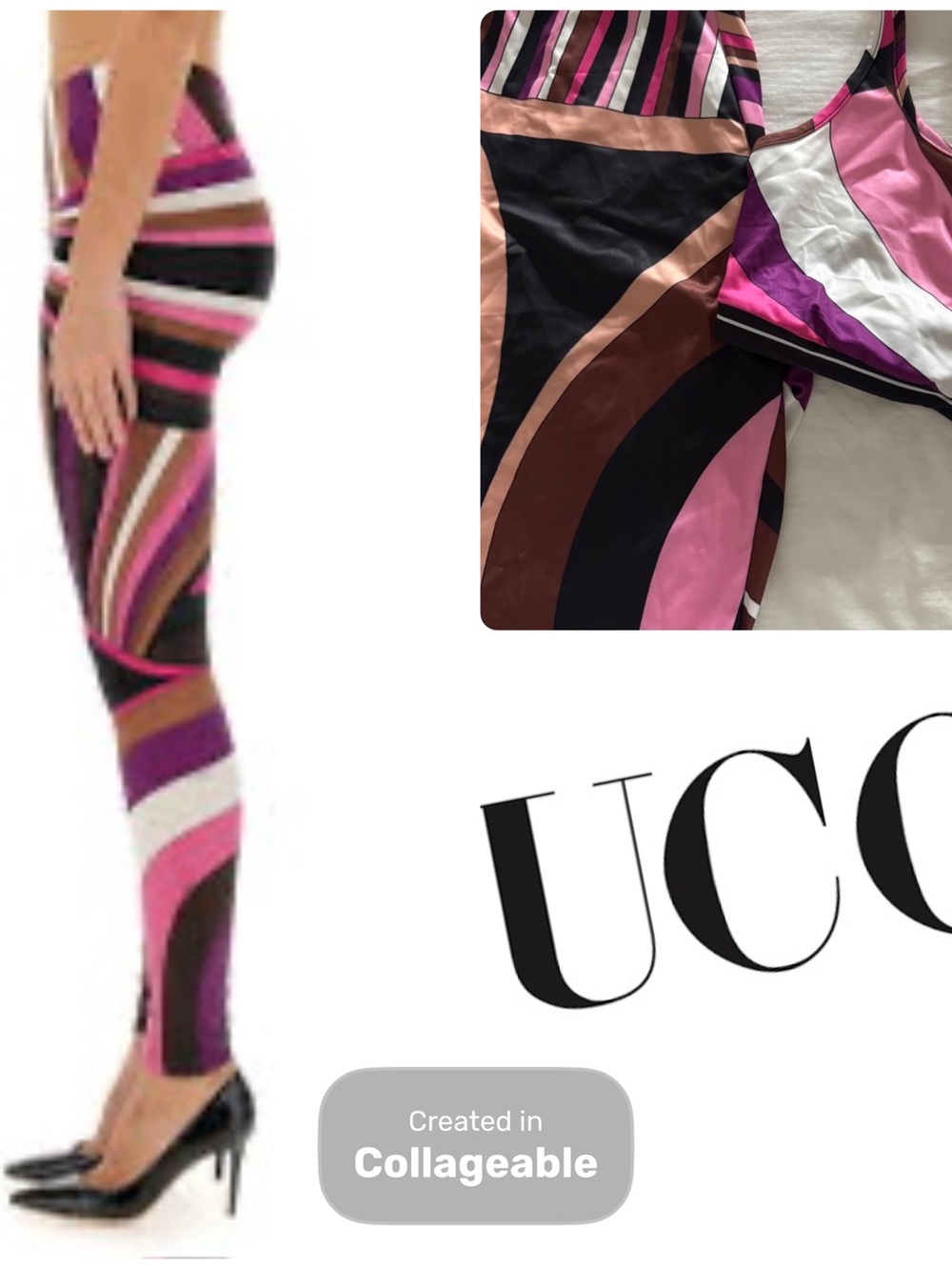 ‼️WOW‼️Abstract Stripe Pink & Brown Women's Bralette and LEGGINGS Set‼️🩷🖤🤎